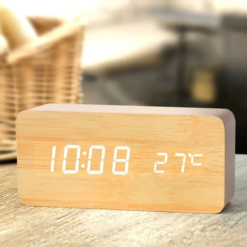 Modern Wooden Alarm Clock - SobrioUS