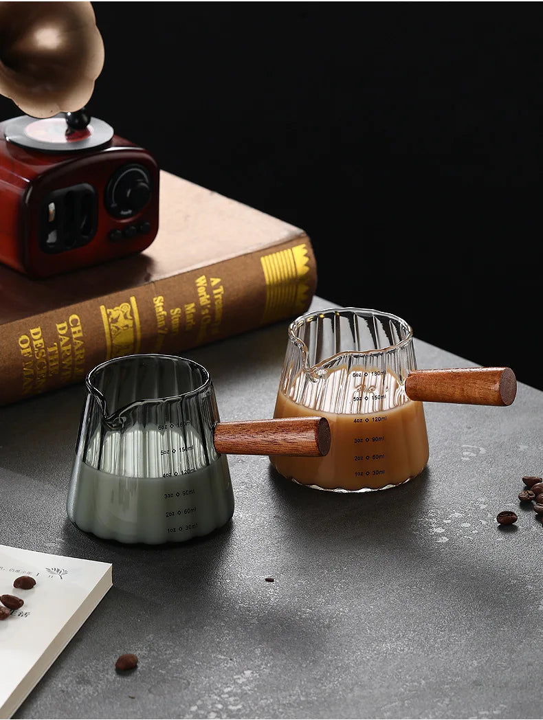 Wood Handled Glass Coffee Mug - SobrioUS