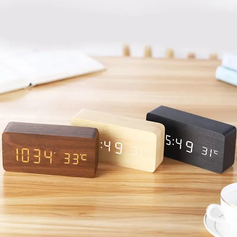 Modern Wooden Alarm Clock - SobrioUS